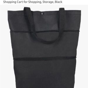 Black Shopping Tote Bag with wheels